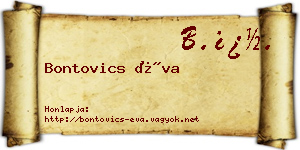 Bontovics Éva névjegykártya